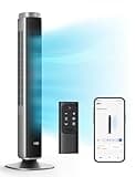Dreo Tower Fan for Bedroom, Smart Bladeless Fan with 12 Speeds 4 Modes DC Motor, 28ft/s Velocity, 90° Oscillating, 12H Timer, 42" Floor Standing Fans for Home Living Room, 25dB Quiet, Pilot Pro S