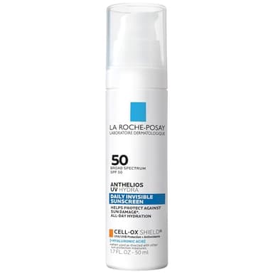 La Roche Posay Anthelios UV Hydra Sunscreen SPF 50, Daily Hydrating Sunscreen for Face with Hyaluronic Acid and Vitamin E, Broad Spectrum Invisible SPF Protection, Anti Aging, Fragrance Free