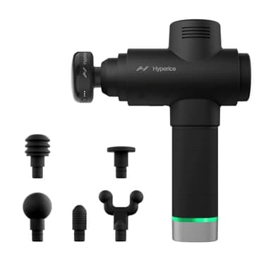 Hyperice Hypervolt 2 Pro and Heated Head - Featuring Quiet Glide Technology - Handheld Percussion Massage Gun | 5 Speeds, 5 Interchangeable Heads | Helps Relieve Sore Muscles and Stiffness