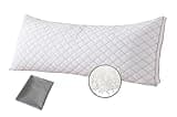 WhatsBedding Memory Foam Body Pillow for Adults, Long Body Pillow for Sleeping, Full Body Pillow for Bed - White (Golden Side Band)