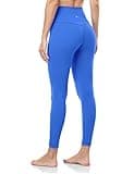HeyNuts Pure&Plain 7/8 High Waisted Leggings for Women, Athletic Compression Tummy Control Workout Yoga Pants 25'' Dazzling Blue M(8/10)