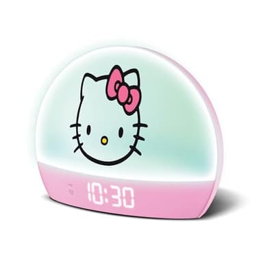 Hello Kitty Sunrise Alarm Clock - Multicolor Lights, USB Charging, LED Display, and Snooze Function