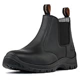 KAM-LITE Work Boots for Men, Slip On Steel Toe Chelsea Safety Boots, Waterproof Slip Resistant Work Shoes, Lightweight Comfortable Breathable Non Slip Safety Toe Shoes