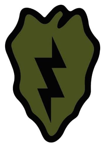 OTA STICKER 25th Infantry Symbol Sticker Division Combat Service Tab Rank PVC Vinyl Waterproof Army Soldier Military Proud Veteran Decal for Cars Trucks Hard Hats Helmets Tumblers Luggage Vehicles