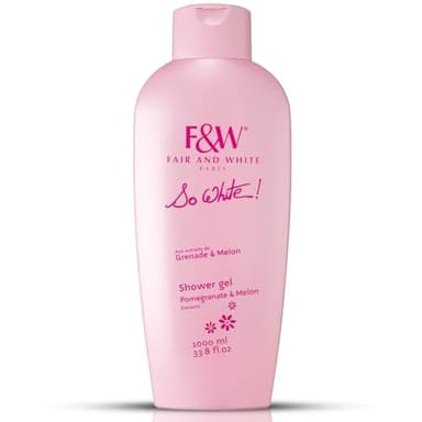FAIR & WHITE So White Refreshing Brightening Body Wash - 1000ml / 33.8 fl oz - Daily Moisturizing Skin Shower Gel, with Pomegranate & Melon Extracts