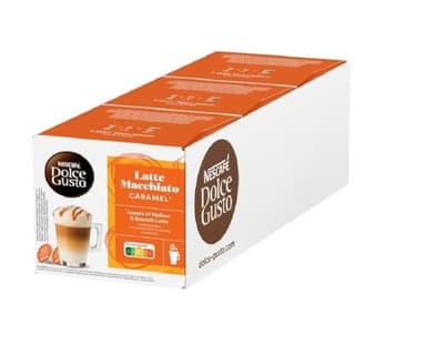 Nescafe Dolce Gusto Coffee Pods, Caramel Macchiato, 16 capsules, Pack of 3