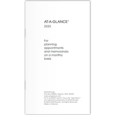 AT-A-GLANCE 2026 Monthly Planner Refill for 70-064, 3-1/2" x 6", Pocket Size (709061025)