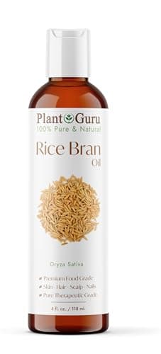 Plant Guru Rice Bran Oil 4 fl. oz. – 100% Pure & Natural Carrier Oil for Skin, Face, Body, and Hair Moisturizing. Great for DIY Creams, Lotions, and Lip Balms.