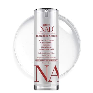 TSJ Bio NAD+ Brilliant Brightening Serum - Advanced Formula with NAD+ 50,000PPM, Resveratrol, Exosomes, Glutathione & Tranexamic Acid