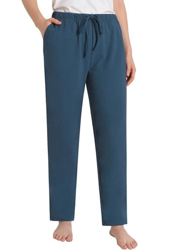 Weintee Women's Petite Cotton Pants with Pockets XL Dark Steel Blue