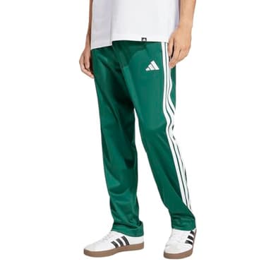 Adidas Mens 3-Stripes Tricot Regular Fit Open Hem Sportswear Track Pants, Collegiate Green, Medium