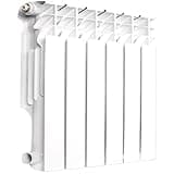 Q-Hillstar Quiet Energy Saving Hot Water Radiator, 6-Panel Wall-Mounted Aluminum Radiator Heater for Kitchen, Bathroom and Bedroom