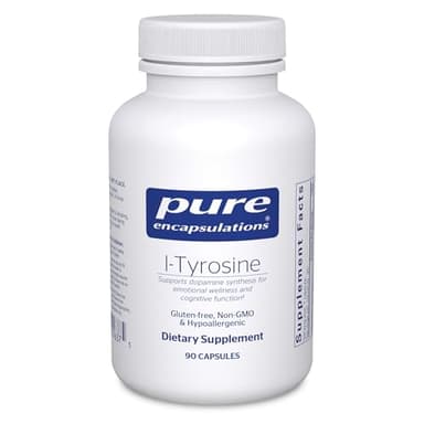 Pure Encapsulations L-Tyrosine - Amino Acid Supplement - for Brain Support, Dopamine & Thyroid Function* - Vegan & Non-GMO - 90 Capsules