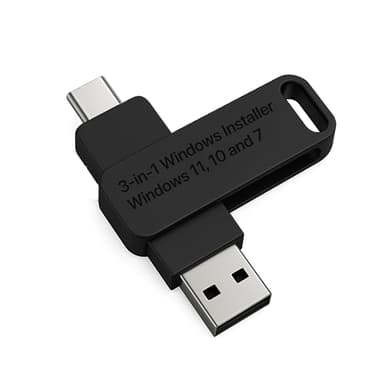 3-in1 Bootable USB Type C + A Installer for Windows 11 Pro, Windows 10 and Windows 7 Recover, Restore, Repair Boot Disc. Fix Desktop & Laptop/Blue Screen