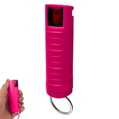 FURY Hardshell Pepper Spray - 12Ft Range, Max Strength, UV Dye Identifier, Anti-Leak & Anti-Misfire, Slidetop Trigger, Belt Clip & Key Ring, Multiple Color Options, Self-Defense Spray