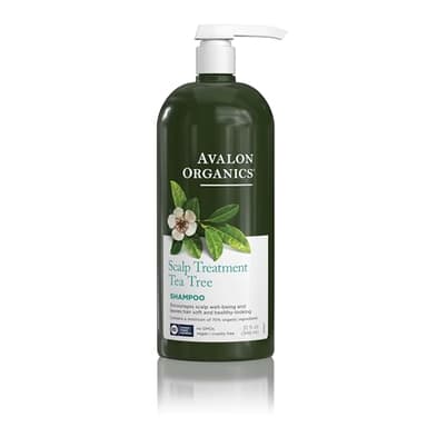 Avalon Organics Scalp Treatment Tea Tree Shampoo, Encourages Scalp Well-Being and Leaves Hair Soft, 32 Fluid Ounces