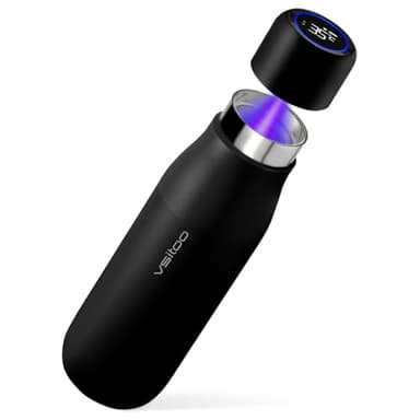 Vsitoo Self Cleaning Water Bottle - 15oz Stainless Steel, AI Self-Clean, 30-Day Battery, Magnetic Charging, BPA-Free for Travel/Gym/Office, No App Needed