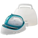 Panasonic Cordless Iron, Portable 360-Degree Freestyle Dry/Steam Iron with Precision Tips and Stainless Steel Soleplate, Anti-Calc and Anti-Drip, Power Base and Carrying/Storage - NI-QL1000G (Teal)