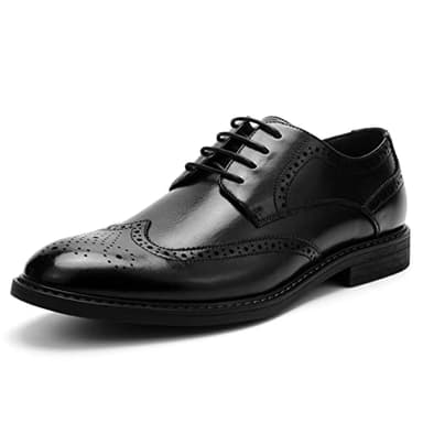 Temeshu Men's Dress Shoes Casual Oxford Shoes Business Formal Shoes DS09 Black 10.5