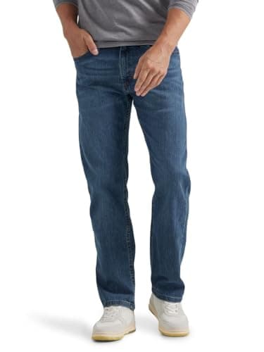 Wrangler Authentics Men's Regular Fit Comfort Flex Waist Jean, Blue Ocean, 42W x 29L