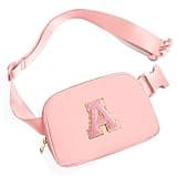 Gitus Customizable Gifts for Girls Age 6-8 8-10 Belt Bag Fanny Pack with Initial for Girls Birthday Gifts for Teenager Girls Teen Girl Gifts Trendy Stuff （Light Pink-A）