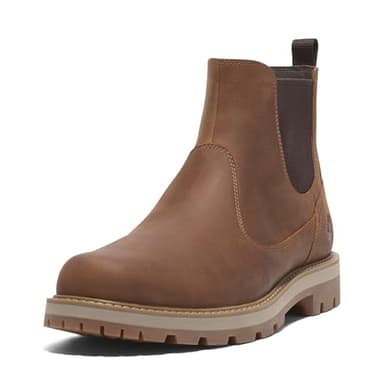 Timberland Men's Britton Road Mid Chelsea Boot, Rust Full Grain, 11 Medium