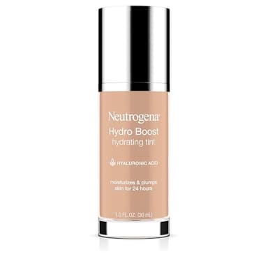 Neutrogena Hydro Boost Hydrating Tint Foundation Makeup for Dry Skin, with Hyaluronic Acid, Lightweight Oil-Free Water Gel, Non-Comedogenic, 30 Buff Color, 1.0 fl. oz