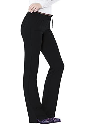 HeartSoul Scrubs Women's Break On Through "heart Breaker" Low Rise Drawstring Pant, Black, X-Large/Tall