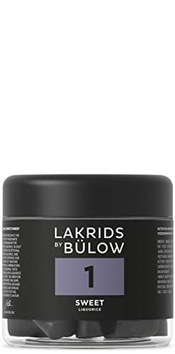 LAKRIDS BY BÜLOW - 1 - Black Licorice - Sweet - 5.3 oz - Vegan Gourmet Licorice from Scandinavia - Gluten Free & Gelatine Free - Swedish Candy Alternative