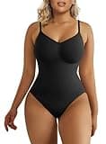 SHAPERX Women's Shapewear Bodysuit Tummy Control Body Shaper Seamless Sculpting Snatched Waist Body Suit,SZ5215-Black-XXS/XS