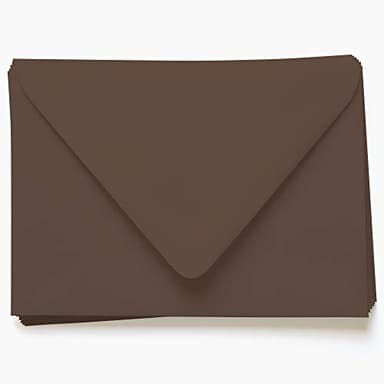 Chocolate Brown Envelopes - A7 Gmund Colors Matt 5 1/4 x 7 1/4 Euro Flap 68T, 25 Pack