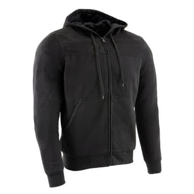 Milwaukee Leather Men's Streetguard Riding Hoodie - Aramid Reinforced with CE Shoulder and Elbow Armor - Large Black