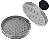 Cave Tools Burger Press - Perfectly Formed Hamburger Maker - Includes 200 Non Stick Patty Papers for Making 1/4 lb or 1/3 lb Stuffed Pocket Burgers - Aluminum Presser