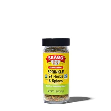 Bragg Organic Sprinkle Seasoning with 24 Herbs and Spices - 1.5 oz - Salt-Free Seasoning Blend - Perfect for Vegetables, Meats, and Salads