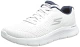 Skechers Men's Go Walk Flex-Remark Sneaker, White/Navy, 10.5