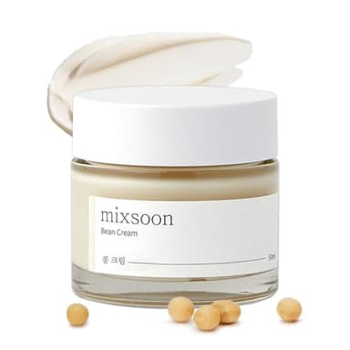 mixsoon Bean Cream-Deep Moisturizer Face Cream, Hydrating and Smoothing for Face, Fermented Soybean Extract, Lightweight Non-Sticky Finish 50ml / 1.69 fl.oz. Korean Glass Skin Care