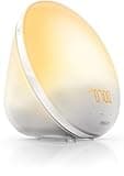 Philips Wake-Up Light Alarm Clock with Sunrise Simulation and Sunset Fading Night Light, White (HF3510)