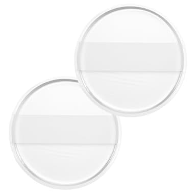 2Pcs Silicone Makeup Sponge, Clear Round Powder Puff Washable Makeup Applicator for Women Girls Non-Absorbent Cosmetic Beauty Sponge for Foundation, Concealer, Cream, Blush, Highlighter