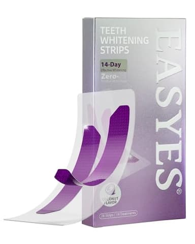 EASYES Purple Teeth Whitening Strips, Hydroxyapatite-Infused White Strips for Enamel Care, No-Sensitivity Whitening, Whitening & Color-Correcting Formula, 28 Strips (14 Treatments)