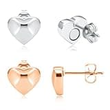Feraco Magnetic Earrings for Women, Stud Earrings, Ear Curex with Strong Germanium Magnet, Dainty Heart Shape (Rose Gold & Silver)