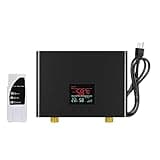 Tankless Water Heater Electric with Remote, On Demand Under Sink Hot Water Heater Electric 110V with LED Display - Automatic Control System - Fault Self-Test Function (3000W Pure Black, Pure Black)