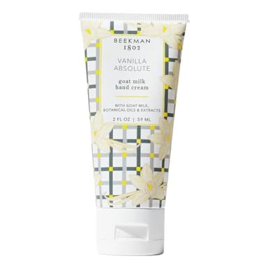 Beekman 1802 Pure Goat Milk Hand Cream, Vanilla Absolute - Scented - 2 oz - Moisturizing Lotion for Dry Skin - Anti-Aging Hydration - Good for Sensitive Skin - Cruelty Free - Packaging May Vary