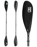 OCEANBROAD Full Carbon Fiber Adjustable Kayak Paddle Lightweight with Wing Blade, 82in-86in/210cm-220cm, 2-Piece, with Paddle Bag and Paddle Leash, Black