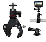 Hocoder Super Clamp Action Camera Clamp Mount Bike Handlebar Mount Ball-Head Adapter 360°Swivel, Compatible with Gopro Hero 13 12 11 10 9 / Insta 360 / DJI Action Cameras