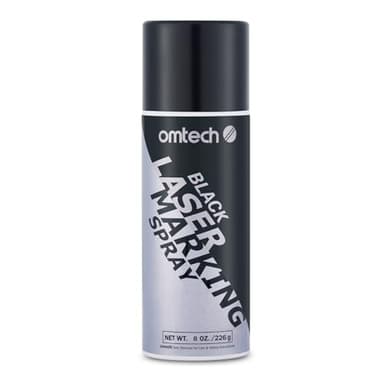 OMTech Laser Marking Spray, Metal Laser Marking Fluid for CO2 Laser Engravers, 8oz Aerosol High Contrast Black Spray for Laser Engraving Metal, Laser Ink Agent for Aluminum Stainless Steel Brass More