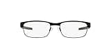 Oakley Men's Ox5038 Metal Plate Titanium Rectangular Prescription Eyeglass Frames, Matte Black/Demo Lens, 53 mm