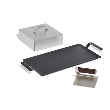 Made In Cookware - Carbon Steel Griddle and Grill Press Set with Half Lid - (Like Cast Iron, but Better) - Professional Cookware - Crafted in Sweden - Induction Compatible