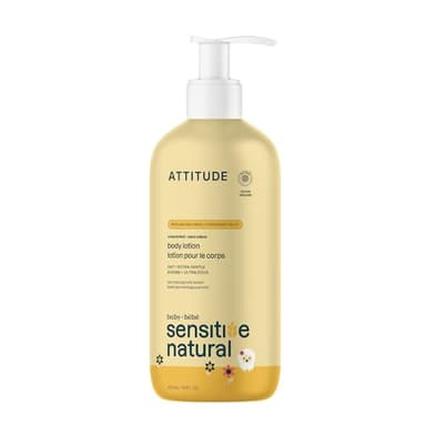 ATTITUDE Body Lotion for Baby, EWG Verified, Plant and Mineral-Based Ingredients, Vegan Personal Care Products, Sensitive Skin, Unscented, 16 Fl Oz