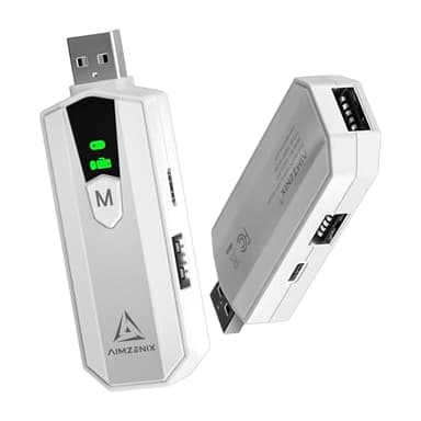 AIMZENIX AX200PRO Keyboard Mouse Adapter for PC, NS, N-Switch 2 | FPS & TPS Shooting Game Converter | Smart Joystick, Macro Function, 360 Turn Assist, Recoil Stability, App Config Profiles