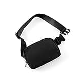 ODODOS Unisex Mini Belt Bag with Adjustable Strap Small Fanny Pack for Workout Running Traveling Hiking, Black